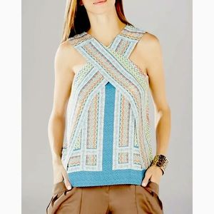 BCBGMaxazria Cross Front Sleeveless Tank